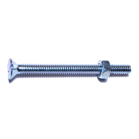 Midwest Fastener 1/4"-20 x 3 in Slotted Flat Machine Screw, Zinc Plated Steel, 16 PK 60728